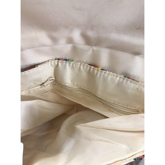 Woven Handbag Crossbody Purse Bohemian Embroidered Y2k Vtg 70s Multicolo - Picture 6 of 6